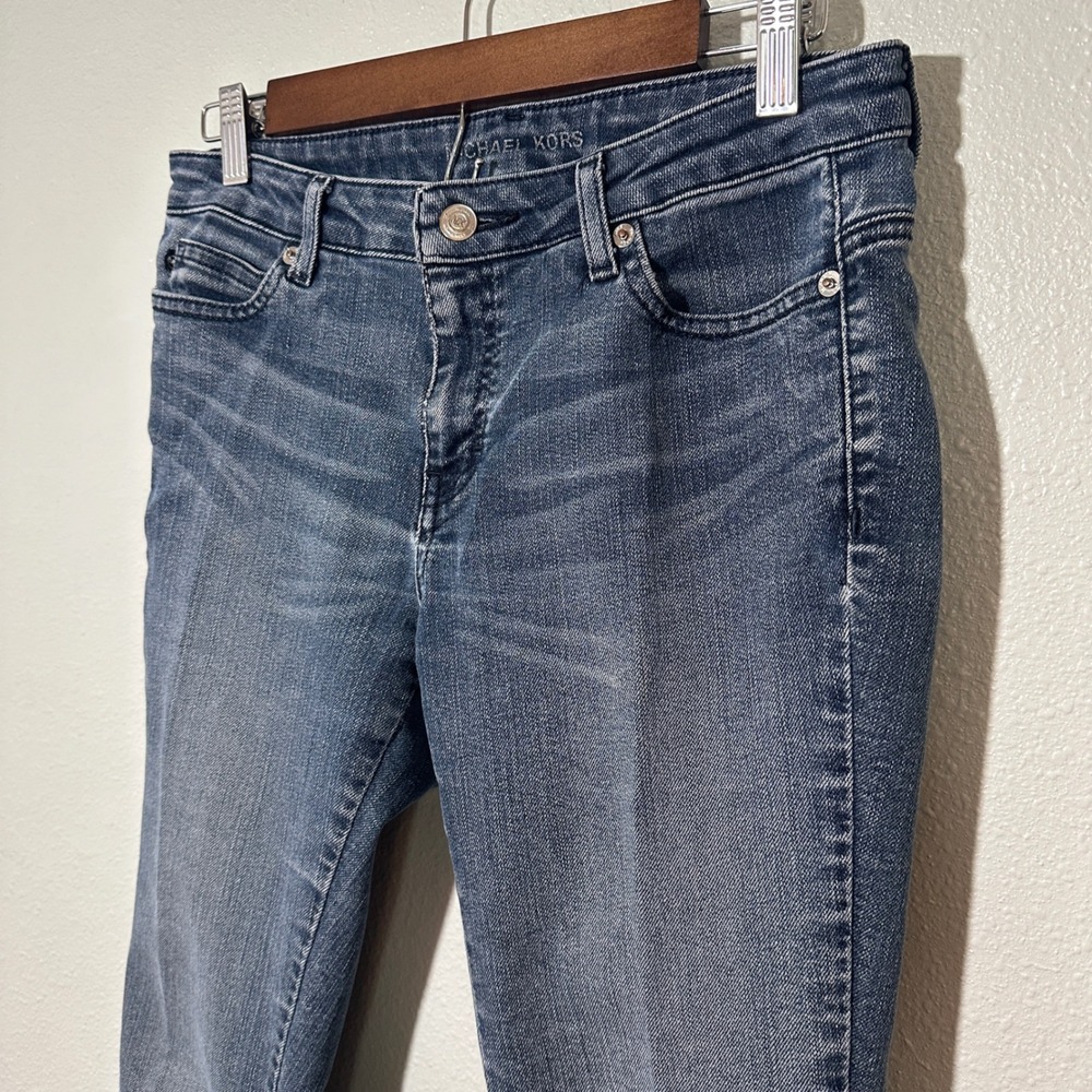 Michael Kors Womens Skinny Jeans Dark Wash Blue Denim Size 6 Mid Rise Slim Fit